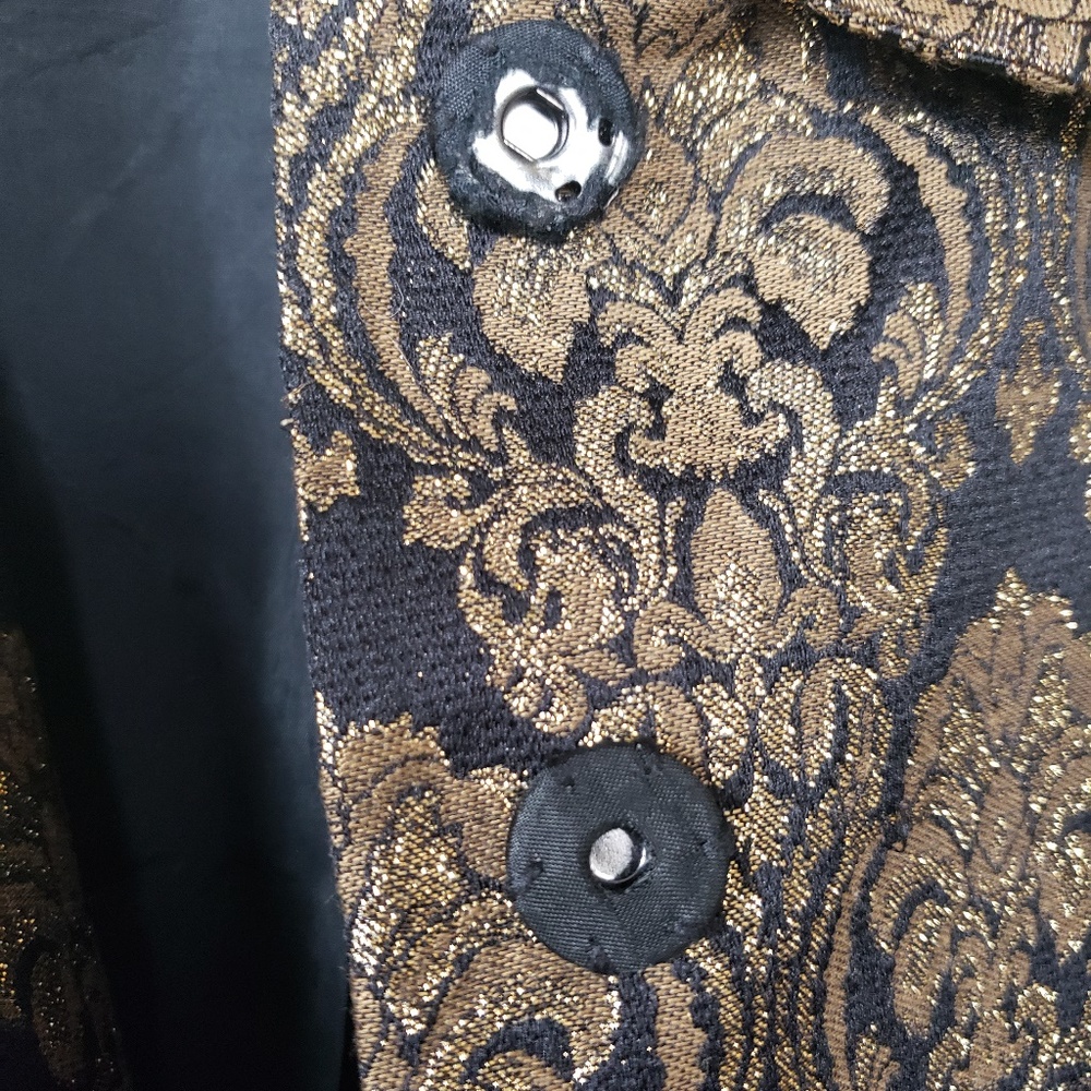 Micheal Kors Gold Brocade Cropped Jacket Size P - Picture 7 of 8